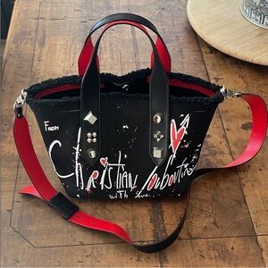 Christian Louboutin Black and Red Artistic Satchel